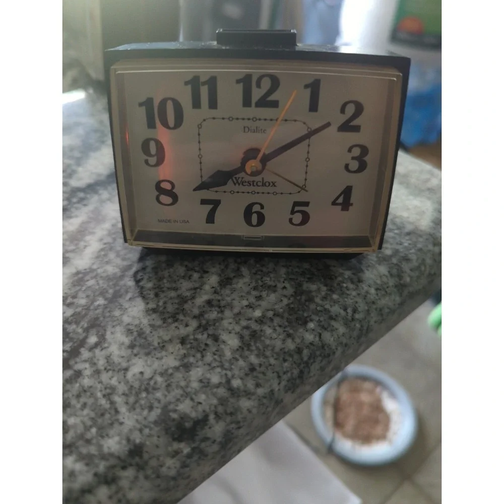 Westclox Dialite E54/55 Black Vintage Alarm Clock - Tested/Working